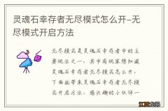 灵魂石幸存者无尽模式怎么开-无尽模式开启方法