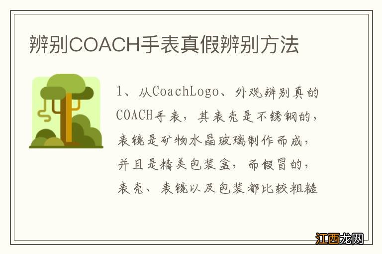 辨别COACH手表真假辨别方法