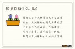 樟脑丸有什么用呢