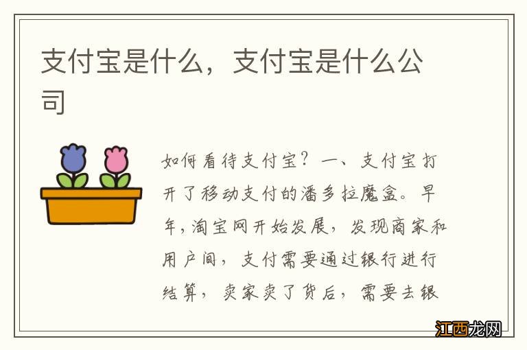 支付宝是什么，支付宝是什么公司