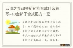 云顶之弈s8金铲铲能合成什么转职-s8金铲子合成配方一览