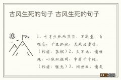 古风生死的句子 古风生死的句子