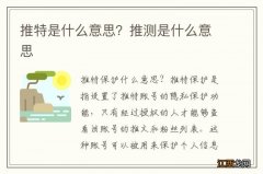 推特是什么意思？推测是什么意思