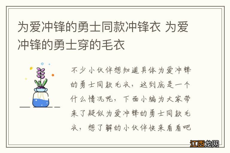 为爱冲锋的勇士同款冲锋衣 为爱冲锋的勇士穿的毛衣