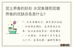 泥土养鱼的好处 水泥鱼塘和泥塘养鱼的优缺点各是什么？