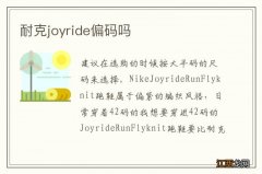 耐克joyride偏码吗