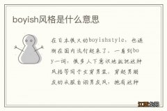 boyish风格是什么意思