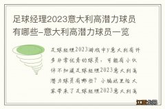 足球经理2023意大利高潜力球员有哪些-意大利高潜力球员一览