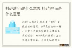 抖s和抖m是什么意思 抖s与抖m是什么意思