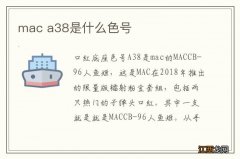 mac a38是什么色号