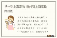 扬州到上海高铁 扬州到上海高铁路线图