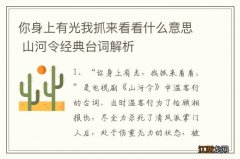 你身上有光我抓来看看什么意思 山河令经典台词解析