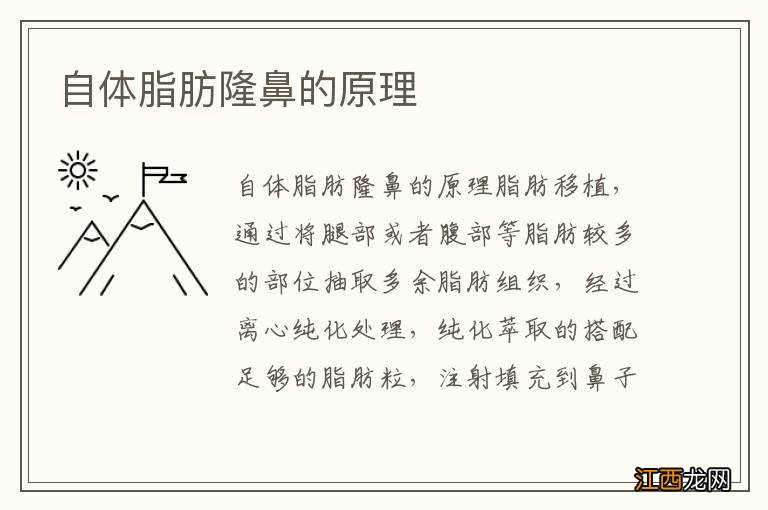 自体脂肪隆鼻的原理