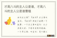 才高八斗的主人公是谁，才高八斗的主人公是谁曹植