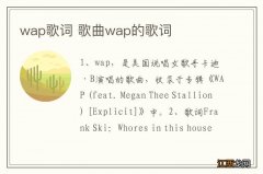 wap歌词 歌曲wap的歌词