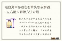 吸血鬼幸存者左右箭头怎么解锁-左右箭头解锁方法介绍