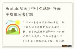 Brotato多面手带什么武器-多面手攻略玩法介绍