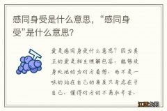 感同身受是什么意思，“感同身受”是什么意思？