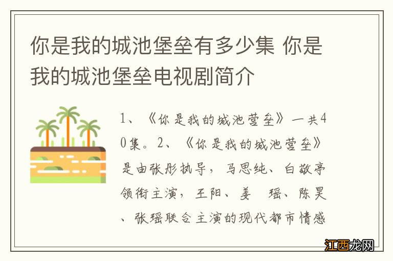 你是我的城池堡垒有多少集 你是我的城池堡垒电视剧简介