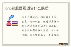 cnp蜂胶面霜适合什么肤质