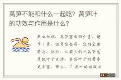 莴笋不能和什么一起吃？莴笋叶的功效与作用是什么？