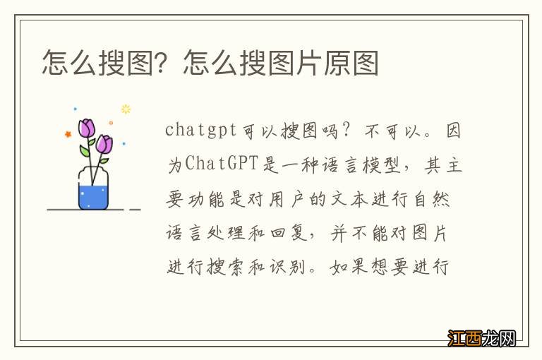 怎么搜图？怎么搜图片原图