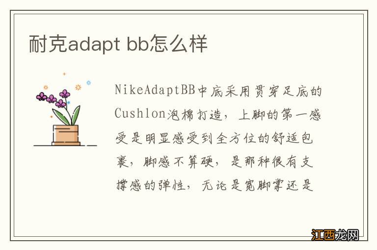 耐克adapt bb怎么样