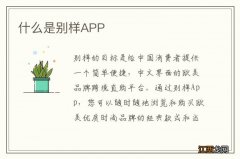 什么是别样APP