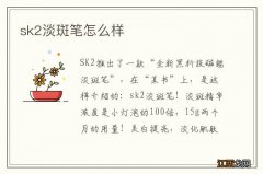 sk2淡斑笔怎么样