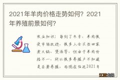 2021年羊肉价格走势如何？2021年养殖前景如何？