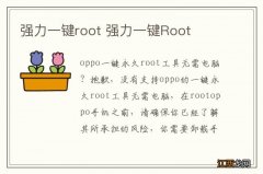 强力一键root 强力一键Root