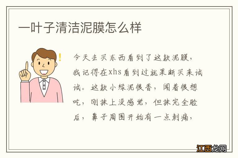 一叶子清洁泥膜怎么样