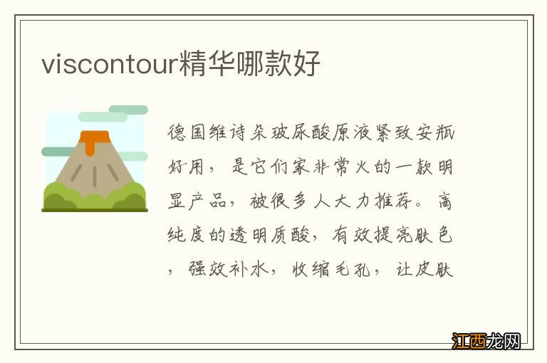 viscontour精华哪款好