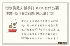 潜水员戴夫新手打BOSS有什么要注意-新手BOSS相关玩法介绍