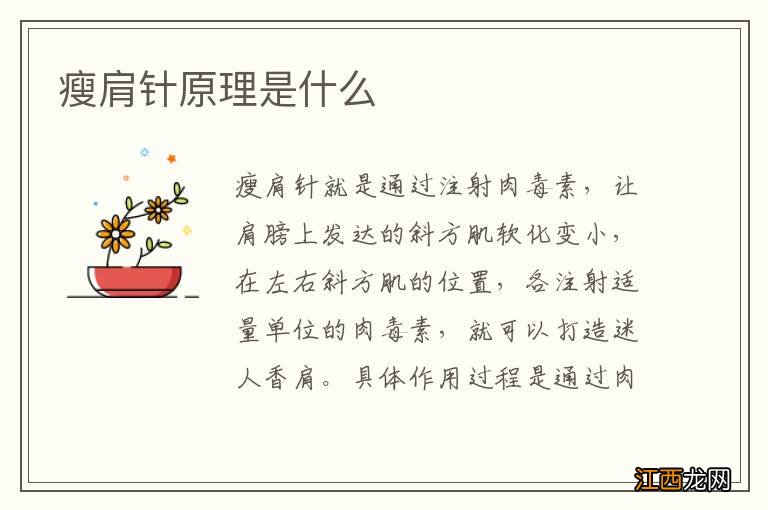 瘦肩针原理是什么