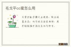 毛戈平cc蜜怎么用