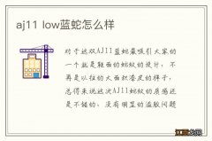 aj11 low蓝蛇怎么样