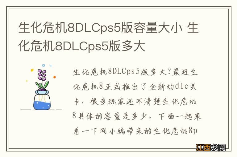 生化危机8DLCps5版容量大小 生化危机8DLCps5版多大