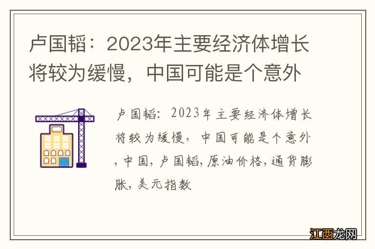 卢国韬：2023年主要经济体增长将较为缓慢，中国可能是个意外