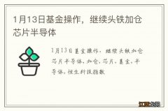 1月13日基金操作，继续头铁加仓芯片半导体