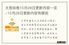 太吾绘卷10月28日更新内容一览-10月28日更新内容有哪些