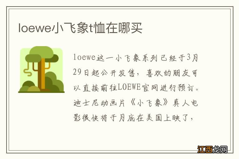 loewe小飞象t恤在哪买