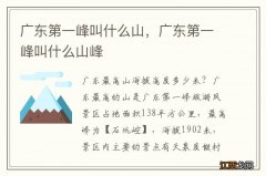 广东第一峰叫什么山，广东第一峰叫什么山峰