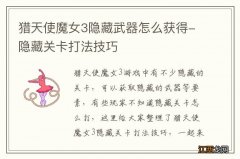 猎天使魔女3隐藏武器怎么获得-隐藏关卡打法技巧