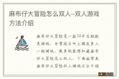 麻布仔大冒险怎么双人-双人游戏方法介绍