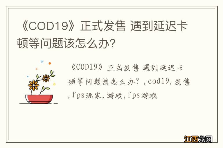 《COD19》正式发售 遇到延迟卡顿等问题该怎么办？