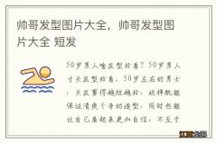 帅哥发型图片大全，帅哥发型图片大全 短发