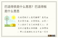 巴适得很是什么意思？巴适得板是什么意思