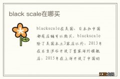 black scale在哪买