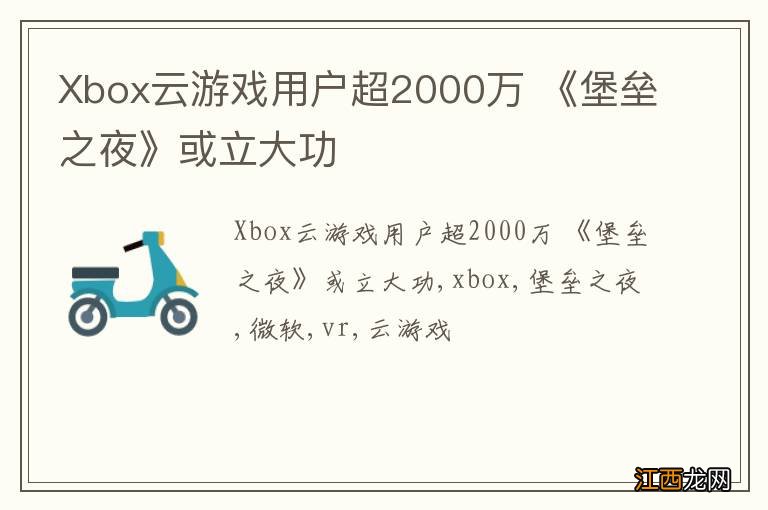 Xbox云游戏用户超2000万 《堡垒之夜》或立大功